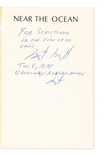 LOWELL, ROBERT. Near the Ocean. Inscribed and Signed, twice, on the half-title: For Sebastiano / in the time of my / crisis / Robert L